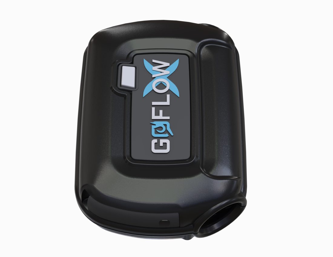 Angled view of the GoFlowX device